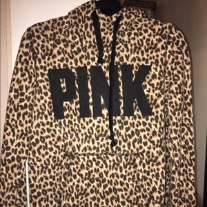 RARE HARD TO FIND PINK VS leopard hoodie